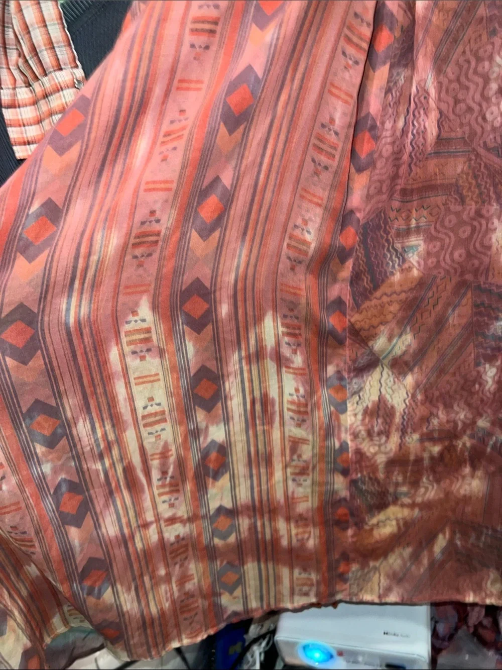 Silk 90s Kristine St RRik Uru Boho Tie-Dye Open Kimono Jacket